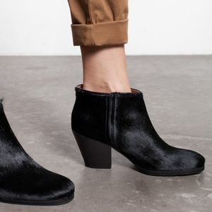 Rachel Comey Black Pony Hair Mars ankle boots